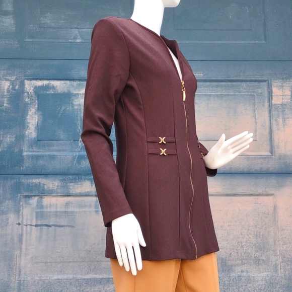 ALLEN SAMO LADIES VINTAGE METAL ACCENTED  LUXURY SWEATER JACKET (USA) - Picture 11 of 17